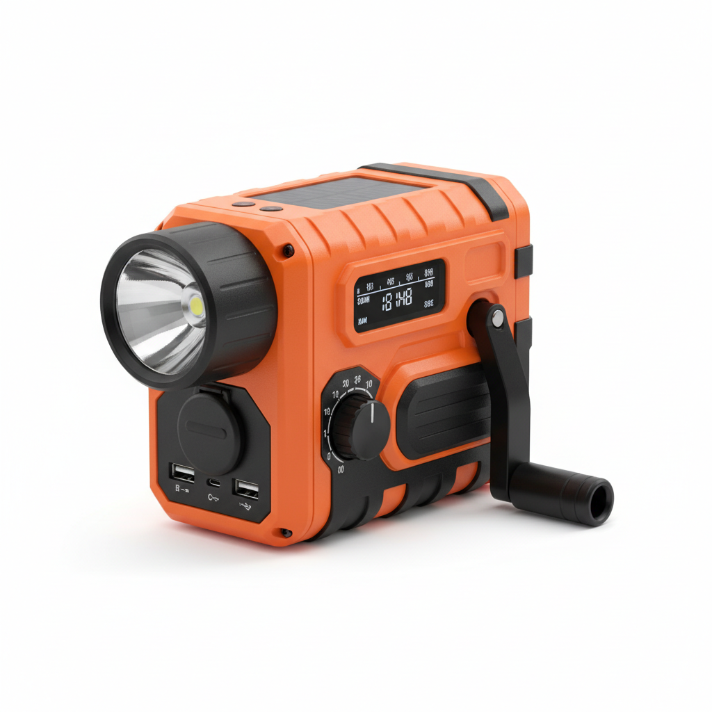 Emergency Solar Radio with Hand Crank & Phone Charger